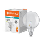 Osram / Ledvance LED Filament Globe G125 klar 300° Performance 1,8-25W/827 warmweiß 250lm E27 220-240V – Produkt mit Verpackung