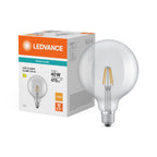 Osram / Ledvance LED Filament Globe G125 klar 300° Performance 3,4-40W/827 warmweiß 470lm E27 220-240V – Produkt mit Verpackung