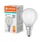 Osram / Ledvance LED Filament Tropfen P matt 300° Performance 3,4-40W/827 warmweiß 470lm E14 220-240V – Produkt mit Verpackung