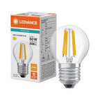 Osram / Ledvance LED Filament Tropfen P klar 300° Performance 5,9-60W/827 warmweiß 806lm E27 220-240V – Produkt mit Verpackung