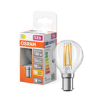 Osram / Ledvance LED Filament Star Tropfen P klar 300° 3,4-40W/827 warmweiß 470lm B15d 220-240V – Produkt mit Verpackung