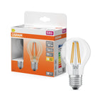 Osram / Ledvance LED Filament Star Classic A klar 300° 5,9-60W/827 warmweiß 806lm E27 220-240V 2er Pack – Produkt mit Verpackung