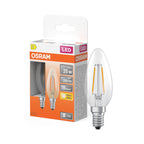 Osram / Ledvance LED Filament Star Kerze B klar 300° 1,8-25W/827 warmweiß 250lm E14 220-240V 2er Pack – Produkt mit Verpackung