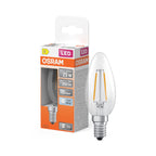Osram / Ledvance LED Filament Star Kerze B klar 300° 1,8-25W/840 kaltweiß 250lm E14 220-240V – Produkt mit Verpackung