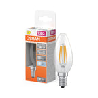Osram / Ledvance LED Filament Star Kerze B klar 300° 3,4-40W/840 kaltweiß 470lm E14 220-240V – Produkt mit Verpackung