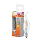 Osram / Ledvance LED Filament Star Kerze BA klar Windstoß 300° 1,8-25W/827 warmweiß 250lm E14 220-240V – Produkt mit Verpackung