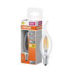 Osram / Ledvance LED Filament Star Kerze BA klar Windstoß 300° 3,4-40W/827 warmweiß 470lm E14 220-240V – Produkt mit Verpackung