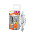 Osram / Ledvance LED Filament Star Kerze BW klar gedreht 300° 1,8-25W/827 warmweiß 250lm E14 220-240V – Produkt mit Verpackung