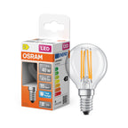 Osram / Ledvance LED Filament Star Tropfen P klar 300° 3,4-40W/865 tageslichtweiß 470lm E14 220-240V – Produkt mit Verpackung