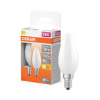 Osram / Ledvance LED Filament Star Kerze B matt 300° 3,4-40W/827 warmweiß 470lm E14 220-240V 2er Pack – Produkt mit Verpackung