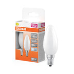 Osram / Ledvance LED Filament Star Kerze B matt 300° 3,4-40W/840 kaltweiß 470lm E14 220-240V 2er Pack – Produkt mit Verpackung