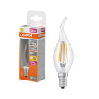 Osram / Ledvance LED Filament Superstar Kerze BA klar Windstoß 320° 3,4-40W/827 warmweiß 470lm E14 220-240V dimmbar – Produkt mit Verpackung