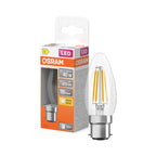 Osram / Ledvance LED Filament Star Kerze B klar 300° 3,4-40W/827 warmweiß 470lm B22d 220-240V – Produkt mit Verpackung