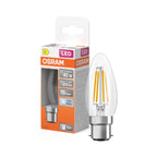 Osram / Ledvance LED Filament Star Kerze B klar 300° 3,4-40W/840 kaltweiß 470lm B22d 220-240V – Produkt mit Verpackung