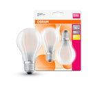 Osram LEDStar Classic A 7-60W/827 LED E27 matt 806lm echt warmweiß nicht dimmbar 2er Pack Blister – Produkt mit Verpackung