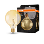 Osram Vintage 1906 LED Classic Globe125 Filament Gold 7-55 W/824 E27 650lm ultra warmweiß nicht dimmbar – Produkt mit Verpackung