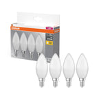 Osram LED Base Classic B Retro 4,9-40W/827 E14 470lm echt warmweiß nicht dimmbar matt - 4er Pack – Produkt mit Verpackung
