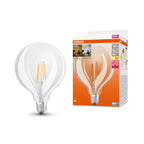 Osram LEDstar+ GlowDim Globe Ø125 Filament 7-60W/827 LED E27 klar 320° 806lm echt warmweiß GLOWdim – Produkt mit Verpackung