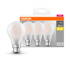 Osram LED Base Classic A Glas 7-60W/827 B22d matt 300° 806lm warmweiß nicht dimmbar 3er Pack – Produkt mit Verpackung