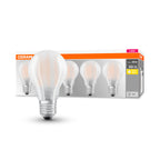 Osram LED Base Classic A Glas 7-60W/827 E27 matt 300° 806lm warmweiß nicht dimmbar 5er Pack – Produkt mit Verpackung