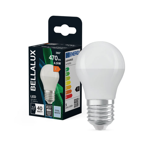 Osram LED Bellalux Classic P 5-40W/840 E27 matt 150° 470lm kaltweiß nicht dimmbar – Produkt mit Verpackung