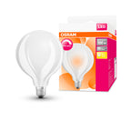 Osram LED Superstar Classic Globe95 Glas 12-100W/827 E27 matt 320° 1521lm warmweiß dimmbar – Produkt mit Verpackung