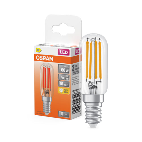 OSRAM LED Special T26 Filament 6,5-55W/827 warmweiß E14 730lm – Produkt mit Verpackung