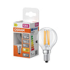Osram Filament Star Classic P45 klar 300° 5,5-60W/827 warmweiß 806lm E14 220-240V – Produkt mit Verpackung