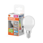 Osram LED Star Classic P45 matt 200° 4,9-40W/865 tageslichtweiß 470lm E14 220-240V – Produkt mit Verpackung