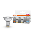OSRAM LED Star PAR16 4,3-50W/840 GU10 350lm 36° nicht dimmbar 2er Pack – Produkt mit Verpackung