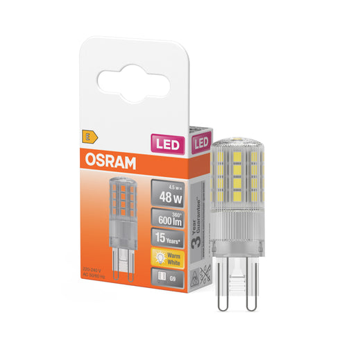 OSRAM LED Star PIN SMD 4,8-48 W/827 G9 600lm klar nicht dimmbar – Produkt mit Verpackung