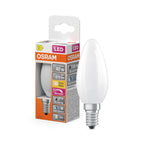 Osram LED Filament Superstar+ Kerze B matt 300° 3,4-40W/927 warmweiß 470lm E14 220-240V dimmbar – Produkt mit Verpackung