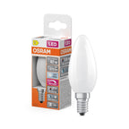 Osram LED Filament Superstar+ Kerze B matt 300° 3,4-40W/940 neutralweiß 470lm E14 220-240V dimmbar – Produkt mit Verpackung