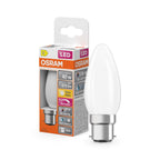 Osram LED Filament Superstar+ Kerze B matt 300° 3,4-40W/927 warmweiß 470lm B22d 220-240V dimmbar – Produkt mit Verpackung