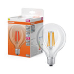 Osram LED Filament Superstar+ Globe G95 klar 300° 11-100W/940 neutralweiß 1521lm E27 220-240V dimmbar – Produkt mit Verpackung