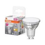 Osram LED Superstar+ Reflektor PAR16 120° 6,7-46W/927 warmweiß 575lm GU10 220-240V dimmbar – Produkt mit Verpackung