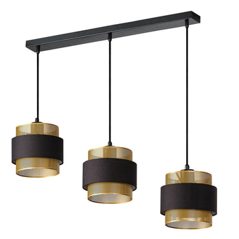 Osram Pendelleuchte Decor Hornet Linear 3-flammig E27 nicht dimmbar schwarz/gold IP20
