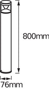 Osram LED Bodenleuchte Endura Style Mini Zylinder 80cm 4W 250lm nicht dimmbar steel IP44 – Maßzeichnung