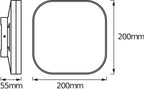 Osram LED Deckenleuchte Endura Style 200x200mm 11,5W/830 870lm warmweiß nicht dimmbar weiß IP44 – Maßzeichnung