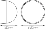 Osram LED Wand-/Deckenleuchte Endura Style Ball Sensor 12W/830 1030lm warmweiß nicht dimmbar weiß IP44 – Maßzeichnung