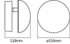 Osram LED Wandleuchte Endura Style Cover Round 13W/830 640lm warmweiß nicht dimmbar weiß IP44 – Maßzeichnung