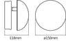 Osram LED Wandleuchte Endura Style Cover Round 13W/830 640lm warmweiß nicht dimmbar weiß IP44 – Maßzeichnung