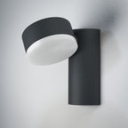 Osram LED Wandleuchte Endura Style Spot Round 8W/830 440lm neutralweiß nicht dimmbar dunkelgrau IP44 – Montiert, ausgeschaltet