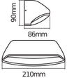Osram LED Wandleuchte Endura Style Wide 12W/830 530lm warmweiß nicht dimmbar weiß IP44 – Maßzeichnung