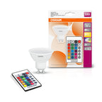 Osram LEDstar+ PAR16 remote control 4.5-25W/RGBW LED GU10 matt 250lm Multicolour dimmbar mit Fernbedienung – Produkt mit Verpackung