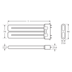 Osram Dulux F 36W/830 2G10 Lumilux warmweiß – Maßzeichnung