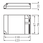 Osram Vorschaltgerät QT-M 2x26-42/230-240 S (Für Dulux T/E, D/E) – Maßzeichnung