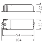 Osram Trafo Halotronic HTN 75/230-240 I – Maßzeichnung