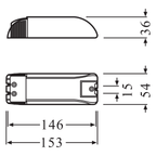 Osram Trafo Halotronic HTi DALI 315/220-240 DIM – Maßzeichnung
