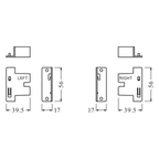 Osram BoxLED Back Plus DS / – Montageklammern BX -DS-MB – Maßzeichnung